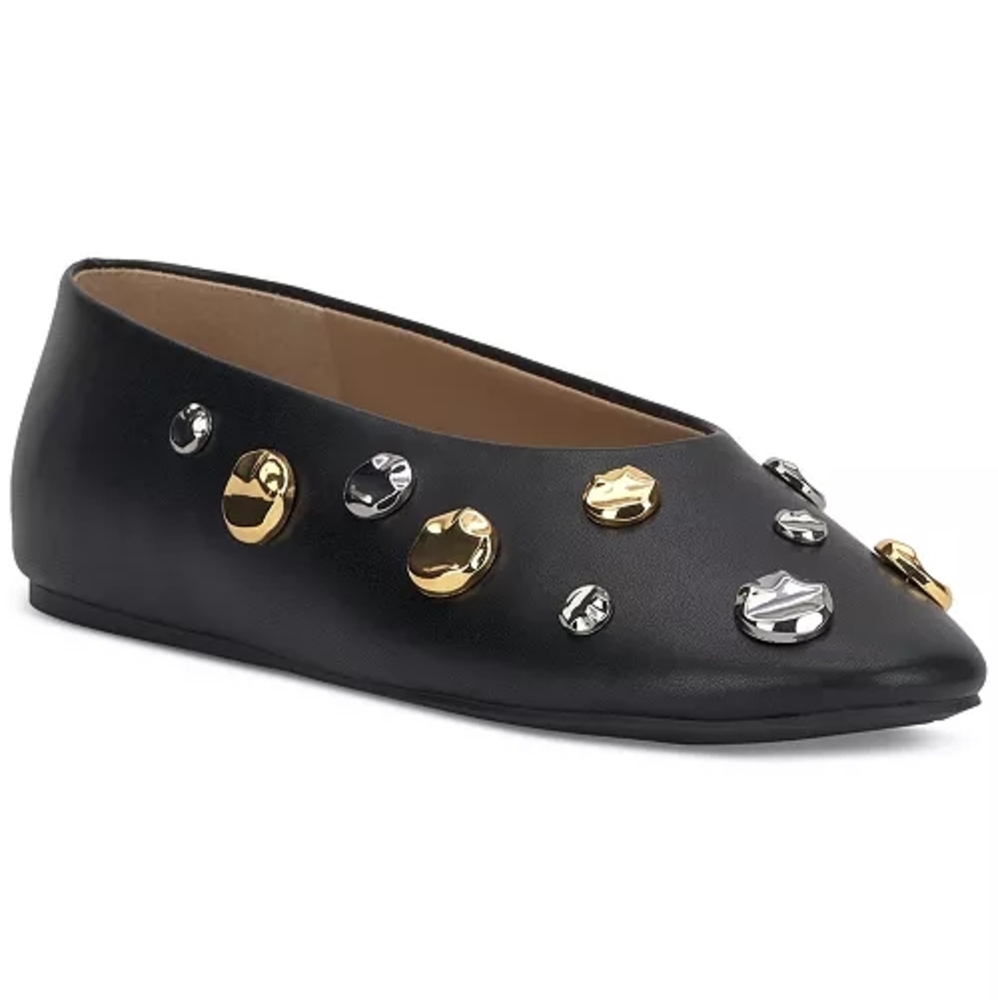 Black Studded Women's Flats